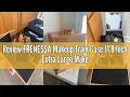 Review FRENESSA Makeup Train Case 11 8 Inch Extra Large Makeup Organizer Case 3 Trays with Mirror Co