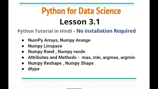 NumPy Arrays Numpy Arange Numpy Linspace Numpy Rand Numpy Reshape Numpy Shape