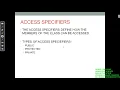 ACCESS SPECIFIERS CLASS AND OBJECTS PART 2 C