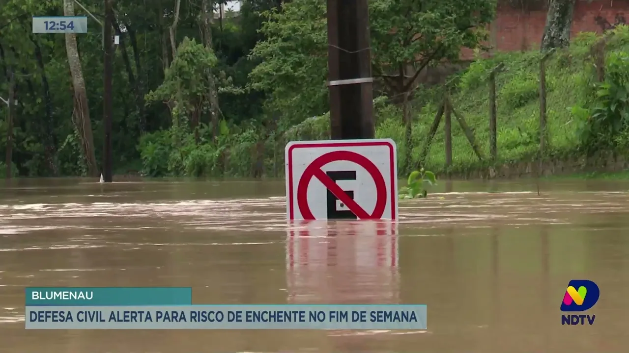 Blumenau: Defesa Civil alerta para risco de enchente no fim de semana