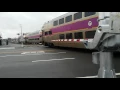Framingham Rte 126 MBTA two trains crossing