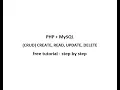 PHP CRUD Create read update delete using MySQL database