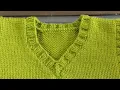 How To Knit V Neck Border Part 2 By Clydknits