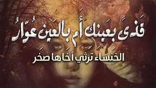من أجمل قصائد الخنساء في رثاء أخيها صخر   قذى بعينيك  أم بالعين عوار  دندنها