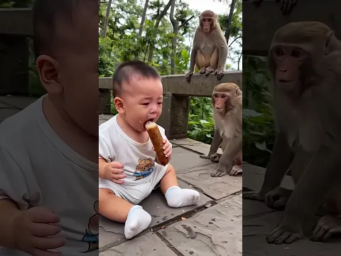Monkeys and baby 🐵😅