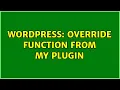 Wordpress override function from my plugin