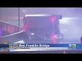 Overturned Tractor-Trailer On Ben Franklin Bridge Snarling Traffic