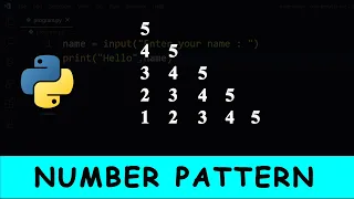 Python Program To Print Number Pattern in Right Triangle Shape 07