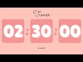 2 Hours 30 Minutes Silent Timer with Cute Ending Alarm Pastel Red Timer