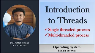 Threads Single threaded process Multi threaded process Bangla Tutorial