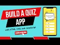 How To Make Quiz App Using HTML CSS JavaScript Build Quiz Website With HTML CSS JavaScript