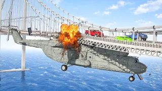 Helicopter vs Hanging Bridge | Teardown Physics