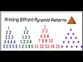 Printing Patterns in C Part 2 Pyramid of numbers Characters Using Nested Loop C Programming