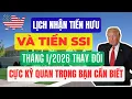 Lagu Lịch Nhận Tiền Hưu Và SSI Tháng 1/2026 Thay Đổi Cực Kỳ Quan Trọng Bạn Cần Biết
