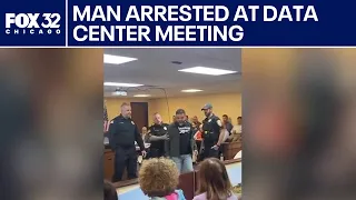 Man ejected arrested at public meeting about Indiana data centers