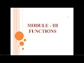 COMPUTER PROGRAMMING C - MODULE III