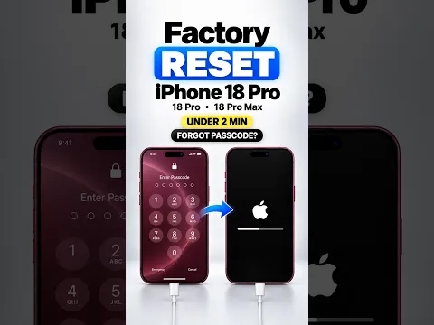 How to Reset iPhone 18 Pro & 18 Pro Max Without Passcode