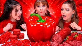 ASMR Red Candy Challenge, White Giant Gummy Jelly Ball Candy Compilation