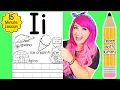 Letter I Color Trace Worksheet Lesson and Tutorial Learn with Kimmi The Clown ABC Coloring Book
