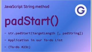 padStart - JavaScript String method