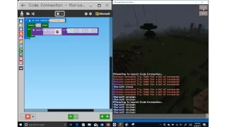Minecraft Education Code Builder to make it rain chickens