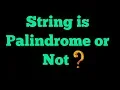 Program to check string is palindrome or not in java