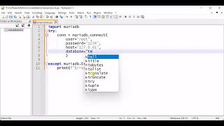 Python How to connect to MariaDB database from python applications