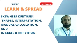 31 Skewness kurtosis shapes interpretation manual calculation and in excel and in python