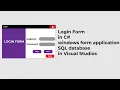 Login Form in C windows form application with SQL database in Visual Studios