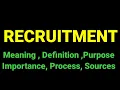Recruitment Definition Purpose and Importance Process Sources