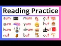 Word Family UM and UT Words |  Reading Practice with Phonics CVC Words #phonics