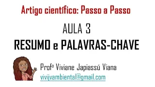Artigo Científico - AULA 3: Resumo e Palavras chave