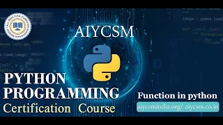 Class Function in python AIYCSM Computer online class