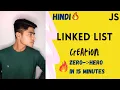 Linked List Data Structure in Hindi How to create a linked list from Scratch in JavaScript
