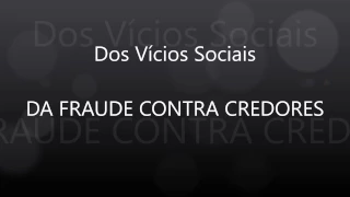Da fraude contra credores