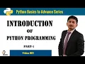 1 Introduction of Python language Python programming Part-01 in