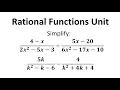 Rational Functions - Unit 2 Gr 11 Functions Course