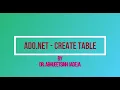 CREATE TABLE IN ADO NET-BCA 403