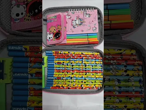 filling pencil case #satisfying #stationarycollection