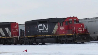 CN Trains Working in the CN Walker Yard - Edmonton AB