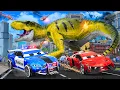 Download Lagu Dinosaur Attack on Cars: Giant T-Rex Destroys City | Monster Trucks, Police Cars Rescue Compilation