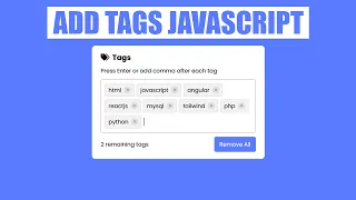 Add Tags Input Box using HTML CSS and JavaScript