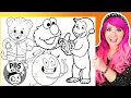 Coloring Elmo Curious George Daniel Tiger Let s Go Luna Coloring Page Sesame Street PBS Kids