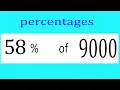 Percentages 58 Percentage of 9000