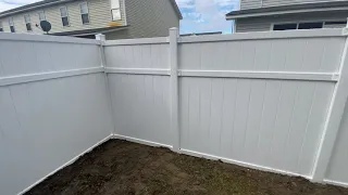 Freedom Vinyl fence from Lowe s finished