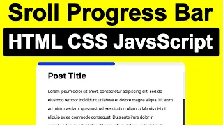 Scroll Progress Bar in JavaScript Tutorial 2023