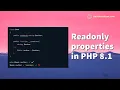 Readonly properties in PHP 8 1