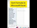 Sort Formula in Excel Sort Function in Excel