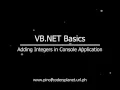 VB NET Basics Adding Integers in Console Application