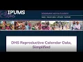 DHS Reproductive Calendar Data Simplified